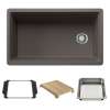 Inteos SILGRANIT 33" Single Bowl Reversible Undermount Workstation Kitchen Sink - Volcano Gray, 443317