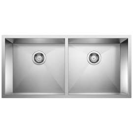 Precision R0 37" 50/50 Double Bowl Undermount Stainless Steel Kitchen Sink, 516212