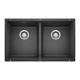 Precis SILGRANIT 29" 50/50 Double Bowl Undermount Kitchen Sink - Anthracite, 516322