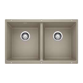 Precis SILGRANIT 29" 50/50 Double Bowl Undermount Kitchen Sink - Truffle, 517678