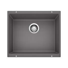 Precis SILGRANIT 21" Single Bowl Undermount Kitchen Sink - Cinder, 519049