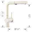 Linus Low Arc Pull-Out Dual-Spray Kitchen Faucet - White, 526373