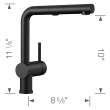 Linus Low Arc Pull-Out Dual-Spray Kitchen Faucet - Coal Black, 526374