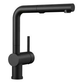 Linus Low Arc Pull-Out Dual-Spray Kitchen Faucet - Coal Black, 526374