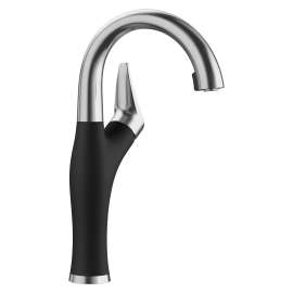 Artona Pull-Down Dual-Spray Bar Faucet - PVD Steel/Coal Black, 526387