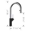Urbena Pull-Down Dual-Spray Kitchen Faucet - Chrome/Coal Black, 526398
