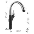 Artona Pull-Down Dual-Spray Kitchen Faucet - PVD Steel/Coal Black, 526401