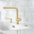Linus Low Arc Pull-Out Dual-Spray Kitchen Faucet - Satin Gold, 526686