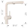 Linus Low Arc Pull-Out Dual-Spray Kitchen Faucet - Soft White, 526963