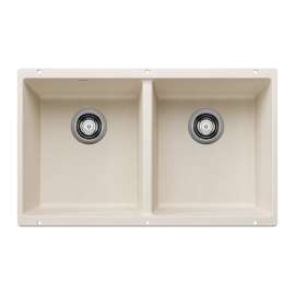Precis SILGRANIT 29" 50/50 Double Bowl Undermount Kitchen Sink - Soft White, 527401