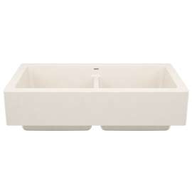 Vintera SILGRANIT 33" Double Bowl Apron-Front Farmhouse Sink - Soft White, 527409