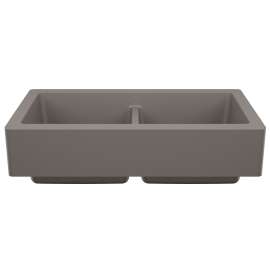 Vintera SILGRANIT 33" Double Bowl Apron-Front Farmhouse Sink - Volcano Gray, 527418