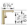 Alta II Low Arc Beverage Faucet - RO Compatible - Satin Gold, 527566