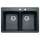 22-In X 33-In Double-Basin Granite Drop-In Or Undermount 2-Hole Residential Kitchen Sink in Anthracite