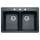 22-In X 33-In Double-Basin Granite Drop-In Or Undermount 3-Hole Residential Kitchen Sink in Anthracite
