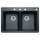 22-In X 33-In Double-Basin Granite Drop-In Or Undermount 4-Hole Residential Kitchen Sink in Anthracite
