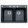 22-In X 33-In Double-Basin Granite Drop-In Or Undermount 5-Hole Residential Kitchen Sink in Anthracite