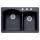 440215-3 22-In X 33-In Double-Basin Granite Drop-In Or Undermount 3-Hole Residential Kitchen Sink in Anthracite