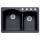 440215-4 22-In X 33-In Double-Basin Granite Drop-In Or Undermount 4-Hole Residential Kitchen Sink in Anthracite