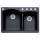 440215-5 22-In X 33-In Double-Basin Granite Drop-In Or Undermount 5-Hole Residential Kitchen Sink in Anthracite
