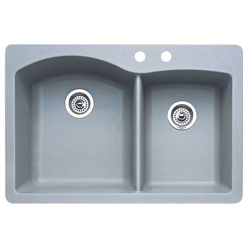 Blanco Diamond 22-In X 33-In Double-Basin Granite Multi-Mount 2-Hole Kitchen Sink