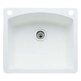 22-In X 25-In Single-Basin Granite Drop-In Or Undermount 2-Hole Residential Kitchen Sink in White