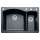 440199-4 22-In X 33-In Double-Basin Granite Drop-In Or Undermount 4-Hole Residential Kitchen Sink in Anthracite