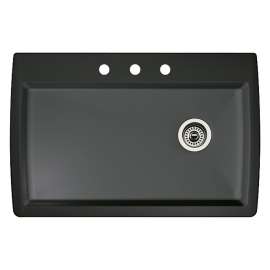 22-In X 33.5-In Single-Basin Granite Drop-In Or Undermount 3-Hole Residential Kitchen Sink in Anthracite