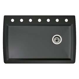 22-In X 33.5-In Single-Basin Granite Drop-In Or Undermount 7-Hole Residential Kitchen Sink in Anthracite