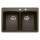 22-In X 33-In Double-Basin Granite Drop-In Or Undermount 2-Hole Residential Kitchen Sink in Cafe Brown