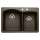 440213-2 22-In X 33-In Double-Basin Granite Drop-In Or Undermount 2-Hole Residential Kitchen Sink in Cafe Brown