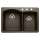 440213-3 22-In X 33-In Double-Basin Granite Drop-In Or Undermount 3-Hole Residential Kitchen Sink in Cafe Brown