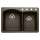 440213-4 22-In X 33-In Double-Basin Granite Drop-In Or Undermount 4-Hole Residential Kitchen Sink in Cafe Brown