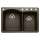 440213-5 22-In X 33-In Double-Basin Granite Drop-In Or Undermount 5-Hole Residential Kitchen Sink in Cafe Brown