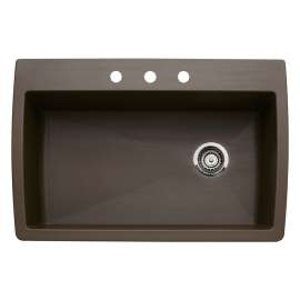 22-In X 33.5-In Single-Basin Granite Drop-In Or Undermount 3-Hole Residential Kitchen Sink