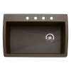 22-In X 33.5-In Single-Basin Granite Drop-In Or Undermount 4-Hole Residential Kitchen Sink in Cafe Brown