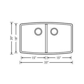 Performa 20-In X 33-In Double-Basin Granite Undermount Kitchen Sink