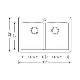 Diamond 22-In X 33-In Double-Basin Granite 1-Hole Kitchen Sink