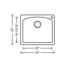 22-In X 25-In Single-Basin Granite Drop-In Or Undermount 1-Hole Residential Kitchen Sink