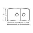 Performa 19-In X 33-In Double-Basin Granite Undermount Kitchen Sink