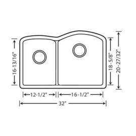Diamond 32-In X 20.875-In Double-Basin Granite Undermount Kitchen Sink