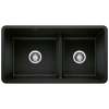 Blanco 442925 Precis Reversible 1-3/4 Low Divide Kitchen Sink in Coal Black