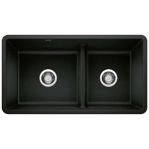 Blanco 442925 Precis Reversible 1-3/4 Low Divide Kitchen Sink in Coal Black