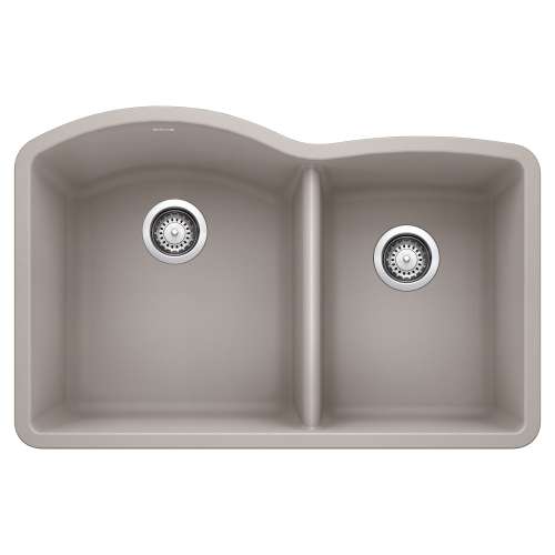 Blanco 442745 Diamond Double Offset Undermount Kitchen Sink in Concrete Gray