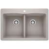 Blanco 442748 Diamond Equal Double Drop-In or Undermount Kitchen Sink in Concrete Gray