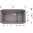 Blanco Performa 19.5-In X 32-In Single-Basin Granite Undermount Kitchen Sink