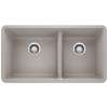 Blanco 442738 Precis Double Bowl Undermount Kitchen Sink in Concrete Gray
