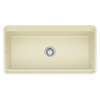 19-in x 36-in Fireclay 10-in Deep Kitchen Sink, in Biscuit
