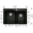 Blanco 442908 Diamond 1-3/4 Bowl Dual-Mount Kitchen Sink in Coal Black