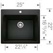 Blanco 442924 Liven Dual-Mount Laundry Sink in Coal Black